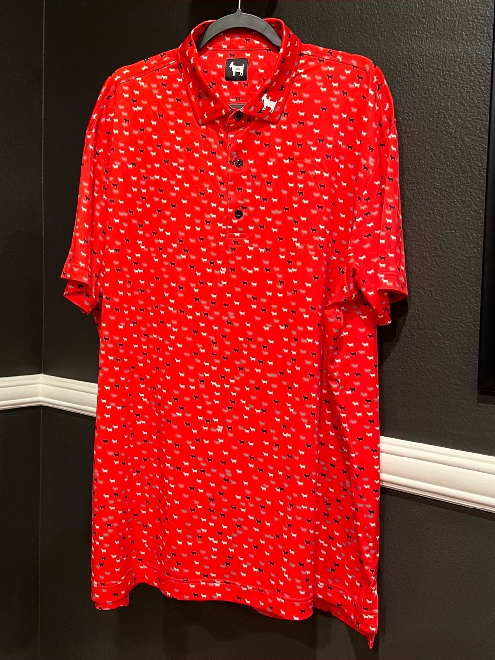 Goated Men's Red EXOD 20:3 Short Sleeve Performance Golf Polo Shirt Size 3XL